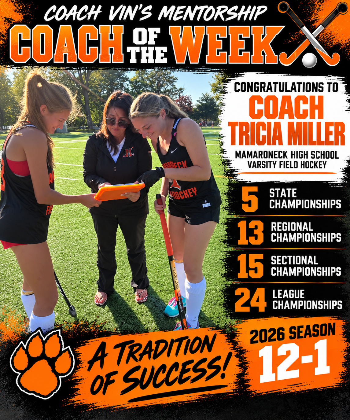 Coach Vin's Coach of the Week feature for Tricia Miller